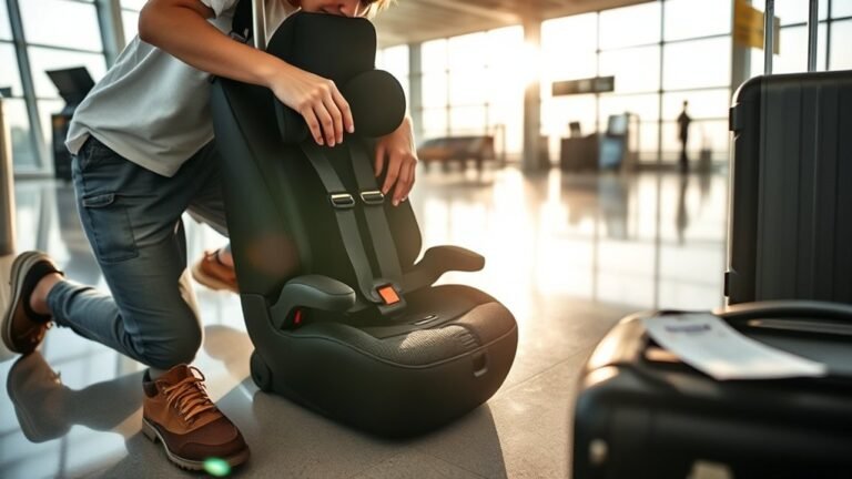 checking a car seat at airport