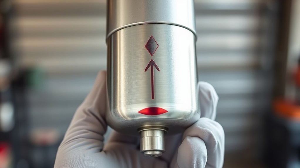 direction on fuel filter orientation