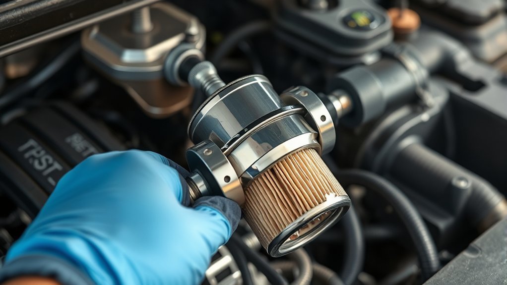disconnecting fuel filter steps