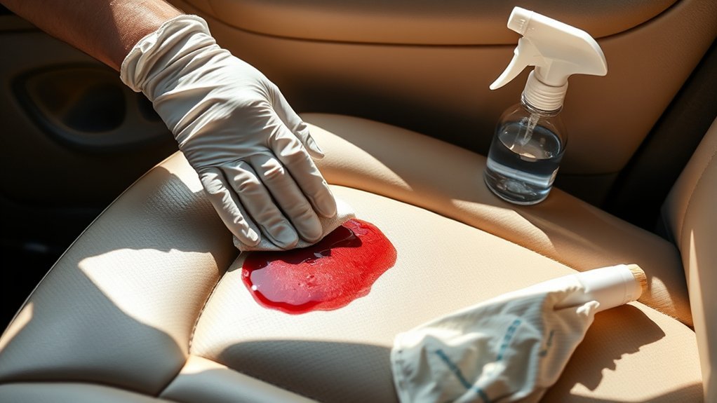 how to remove blood stains from car seat