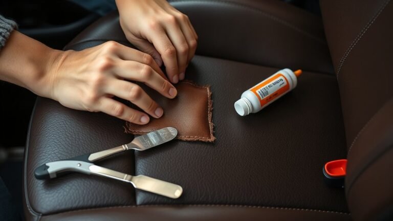 repair ripped leather car seat seam