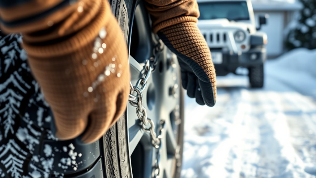 install tire chains safely and correctly